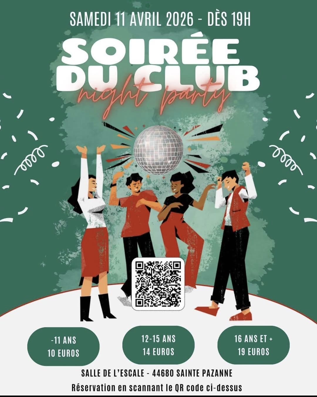 EVENEMENT ️🟢 Samedi 11 avril : Les inscriptions pour la soirée annuelle ont débutées ! ️🟢